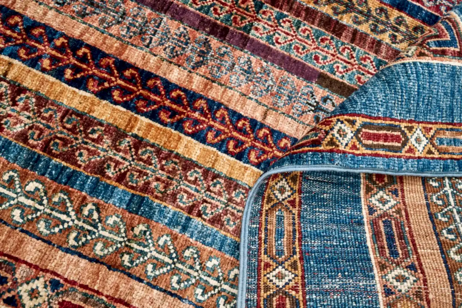 El Dokuma Şal Mavi Yün ÖÇİS1059